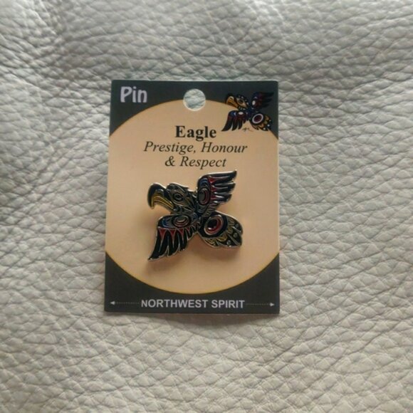 'Eagle in the Wind' Pin Indigenous Design by Douglas Horne, Coast Salish - Picture 1 of 3